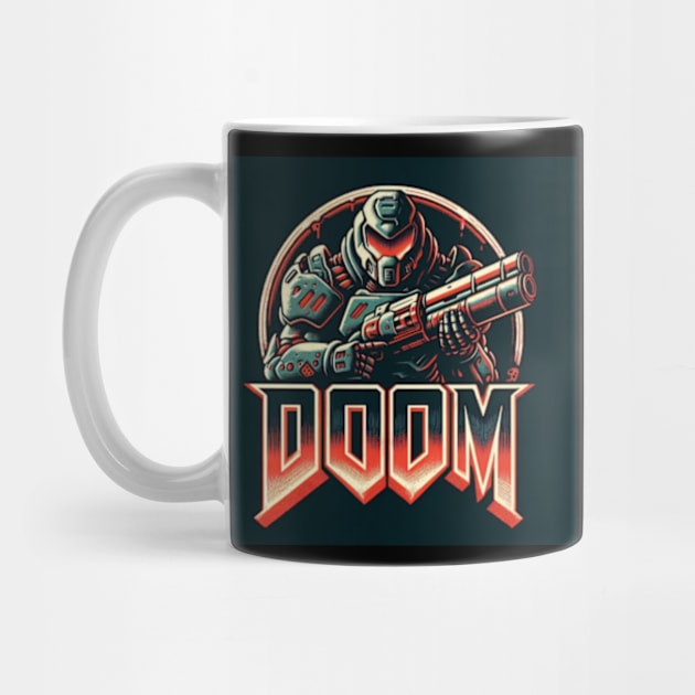 Doom Guy with Gun Up. by The Doom Guy